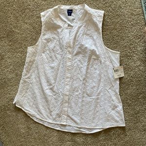 NWT white eyelet top